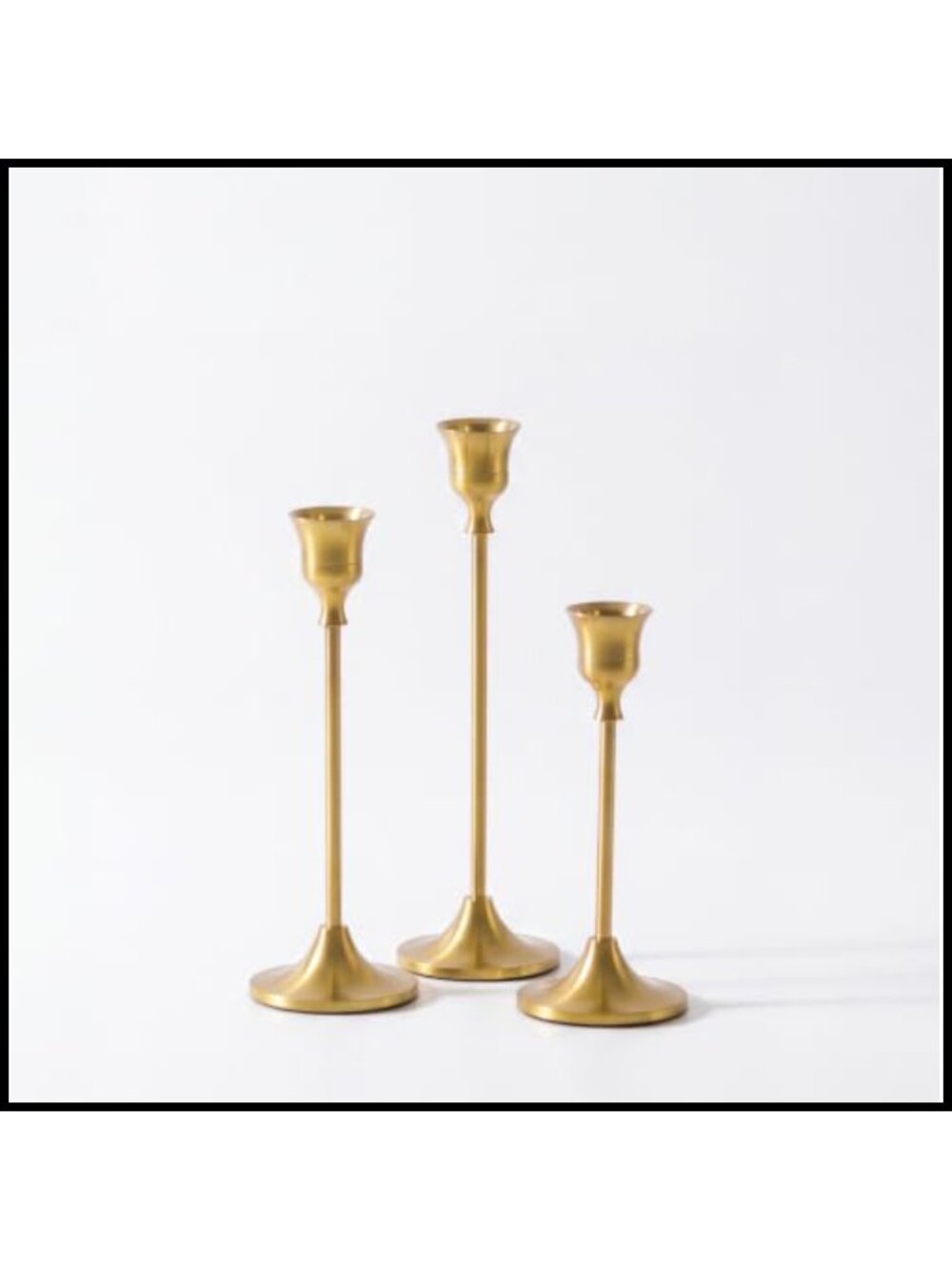 Metal Taper Candle Holders Set of 3 Candlestick Holders